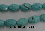 CWB481 15.5 inches 8*12mm faceted rice howlite turquoise beads