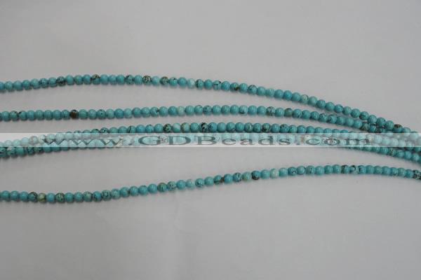 CWB553 15.5 inches 4mm round howlite turquoise beads wholesale