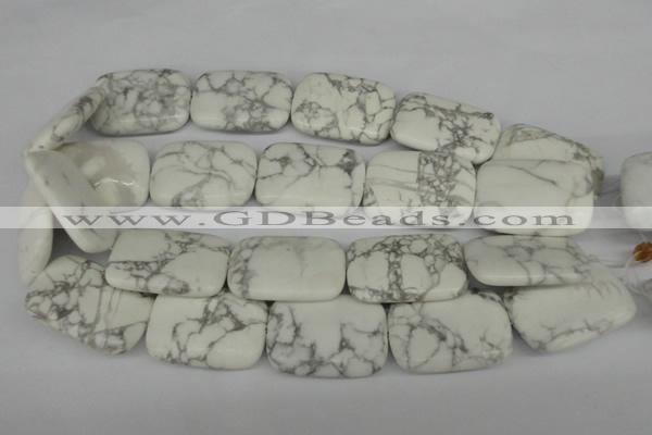 CWB61 15.5 inches 25*35mm rectangle natural white howlite beads