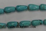 CWB675 15.5 inches 8*14mm teardrop howlite turquoise beads wholesale