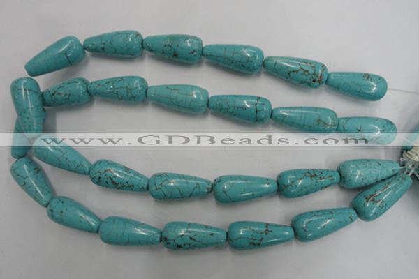 CWB680 15.5 inches 13*30mm teardrop howlite turquoise beads wholesale