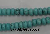 CWB683 15.5 inches 4*7mm rondelle howlite turquoise beads wholesale