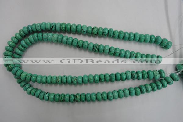 CWB685 15.5 inches 6*10mm rondelle howlite turquoise beads wholesale