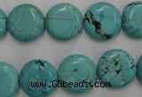 CWB704 15.5 inches 14mm flat round howlite turquoise beads