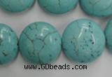 CWB710 15.5 inches 20mm flat round howlite turquoise beads