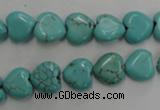 CWB714 15.5 inches 10*10mm heart howlite turquoise beads wholesale