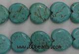 CWB716 15.5 inches 14*14mm heart howlite turquoise beads wholesale