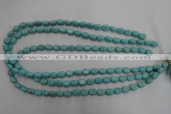 CWB730 15.5 inches 6*10mm oval howlite turquoise beads wholesale