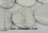 CWB74 15.5 inches 26*26mm carved heart natural white howlite beads