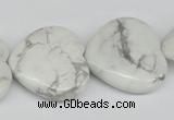 CWB76 15.5 inches 30*30mm heart natural white howlite beads