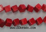 CWB761 15.5 inches 6*6mm cube howlite turquoise beads wholesale