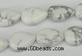 CWB80 15.5 inches 13*18mm flat teardrop natural white howlite beads