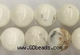 CWB802 15.5 inches 8mm round white howlite turquoise beads