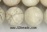 CWB805 15.5 inches 14mm round white howlite turquoise beads