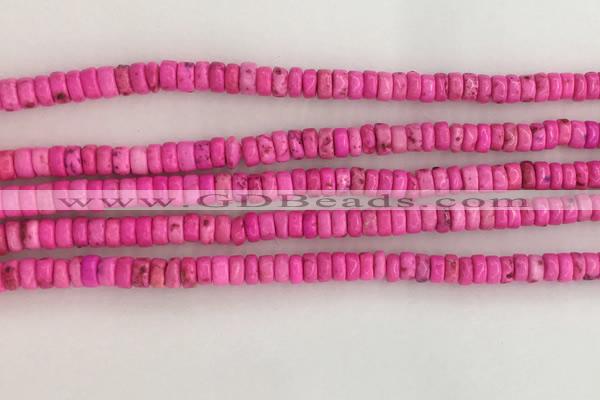 CWB822 15.5 inches 2*4mm tyre howlite turquoise beads wholesale