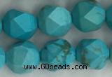 CWB890 15.5 inches 8mm faceted nuggets howlite turquoise beads