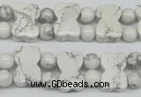 CWB90 15.5 inches 10*15mm double drilled natural white howlite beads