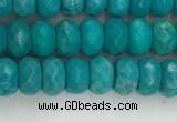 CWB902 15.5 inches 4*6mm faceted rondelle howlite turquoise beads