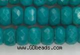 CWB903 15.5 inches 5*8mm faceted rondelle howlite turquoise beads