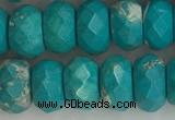 CWB905 15.5 inches 6*10mm faceted rondelle howlite turquoise beads