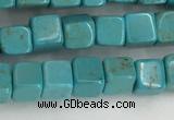 CWB909 15.5 inches 4*4mm cube howlite turquoise beads wholesale