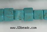 CWB910 15.5 inches 6*6mm cube howlite turquoise beads wholesale