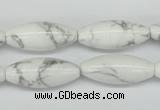 CWB92 15.5 inches 10*25mm rice natural white howlite beads