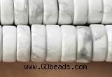 CWB922 15.5 inches 3*8mm heishi white howlite turquoise beads