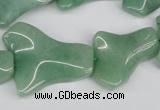 CWG07 15.5 inches 25*33mm wavy freeform green aventurine beads