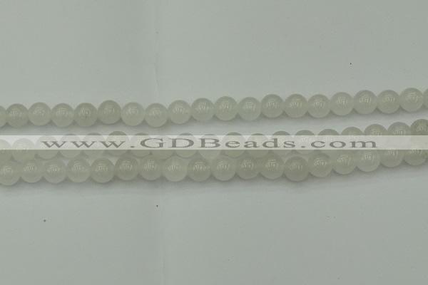 CWH52 15.5 inches 8mm round white jade beads wholesale