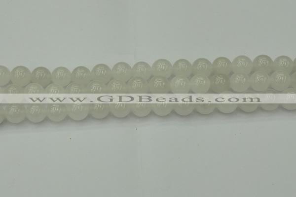 CWH54 15.5 inches 12mm round white jade beads wholesale