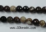 CWJ211 15.5 inches 6mm faceted round wood jasper gemstone beads