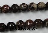 CWJ213 15.5 inches 10mm faceted round wood jasper gemstone beads