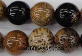 CWJ285 15.5 inches 17mm round wood jasper gemstone beads wholesale