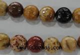 CWJ305 15.5 inches 11mm faceted round wood jasper gemstone beads