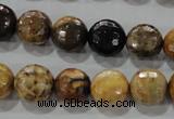 CWJ306 15.5 inches 12mm faceted round wood jasper gemstone beads