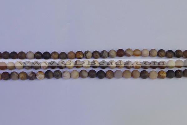 CWJ411 15.5 inches 6mm round matte wood jasper beads wholesale