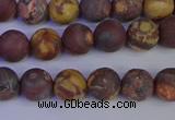 CWJ421 15.5 inches 6mm round matte wood eye jasper beads