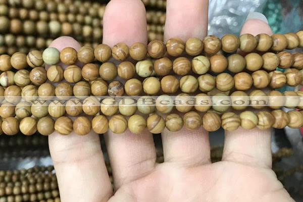 CWJ511 15.5 inches 6mm round wooden jasper beads wholesale