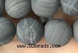 CWJ560 15.5 inches 12mm round matte coffee wood jasper beads wholesale