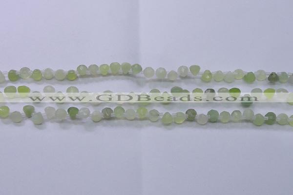 CXJ215 Top drilled 7*7mm faceted teardrop New jade beads