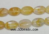 CYC01 15.5 inches 10*14mm oval yellow crystal quartz beads