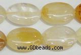 CYC03 15.5 inches 18*25mm oval yellow crystal quartz beads