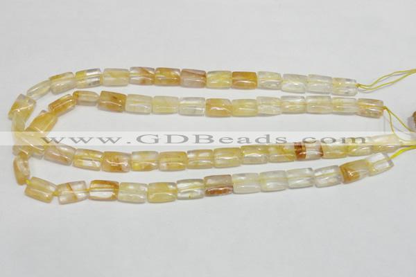 CYC08 15.5 inches 10*14mm rectangle yellow crystal quartz beads