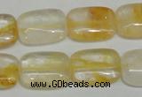 CYC09 15.5 inches 15*20mm rectangle yellow crystal quartz beads