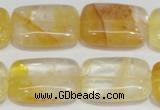 CYC10 15.5 inches 18*25mm rectangle yellow crystal quartz beads