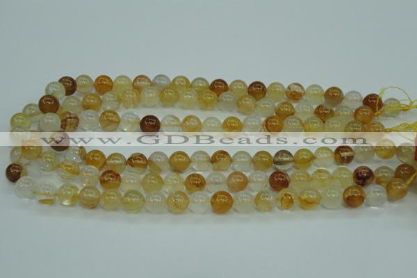 CYC103 15.5 inches 10mm round yellow crystal quartz beads