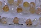 CYC135 Top drilled 7*7mm faceted teardrop yellow quartz beads