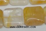 CYC14 15.5 inches 25*25mm square yellow crystal quartz beads