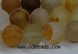 CYC143 15.5 inches 10mm round matte yellow quartz beads wholesale